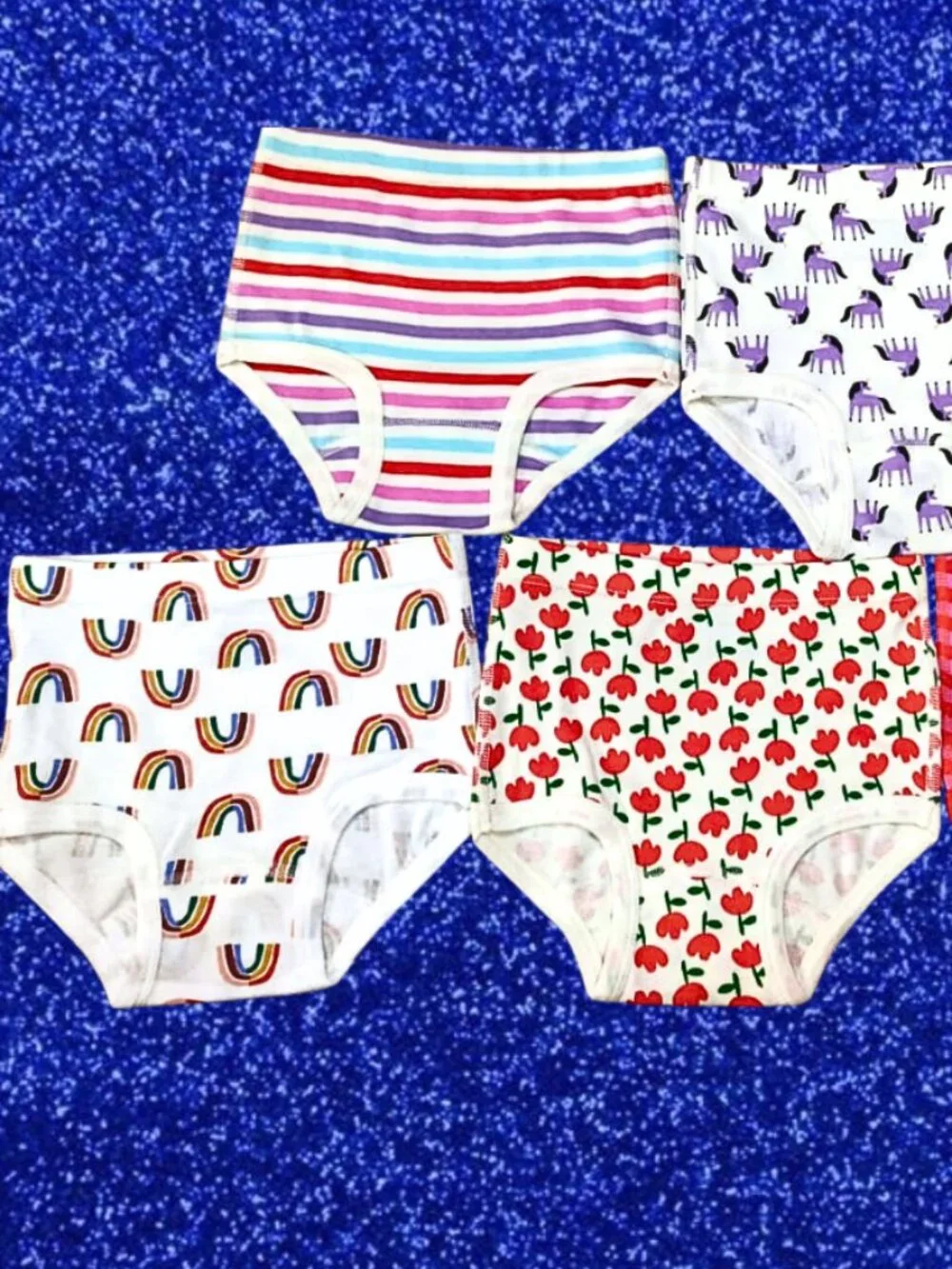 Cuddle Pack 1 Brief Panties Size XS Rainbow Unicorn Floral Stripes Multicolor
